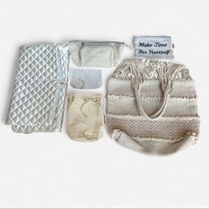 Beige and Cream Tote Bag Set